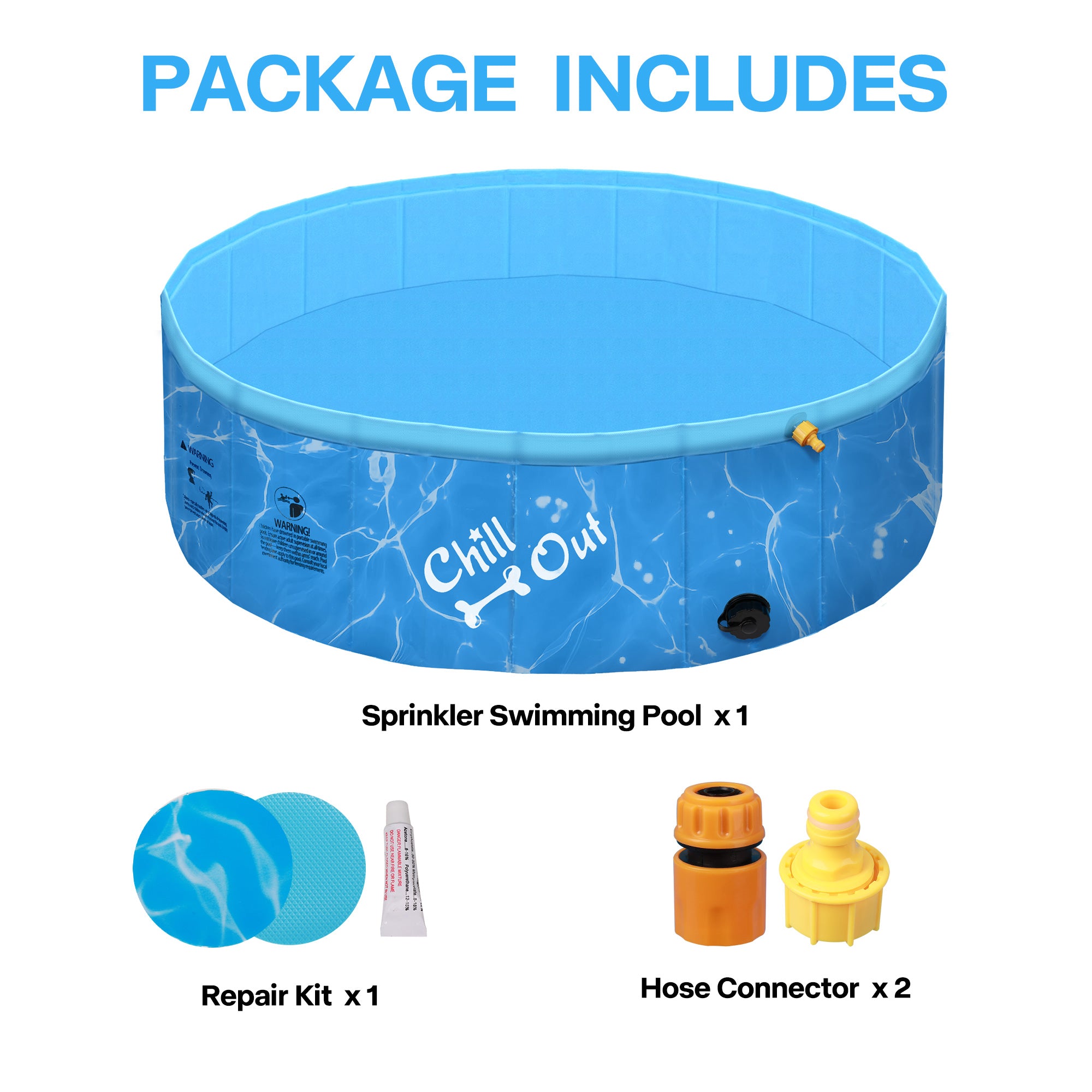 Sprinking Pool Chill Out - Dog Pool - 2-in-1 Foldable Sprinking Pool for Outdoor Backyard