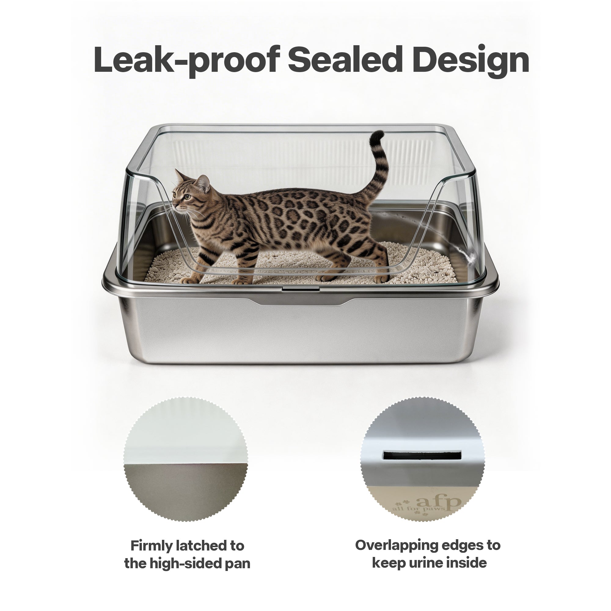 AFP Meowloo Stainless Steel Cat Litter Box (Item#2463/2464)