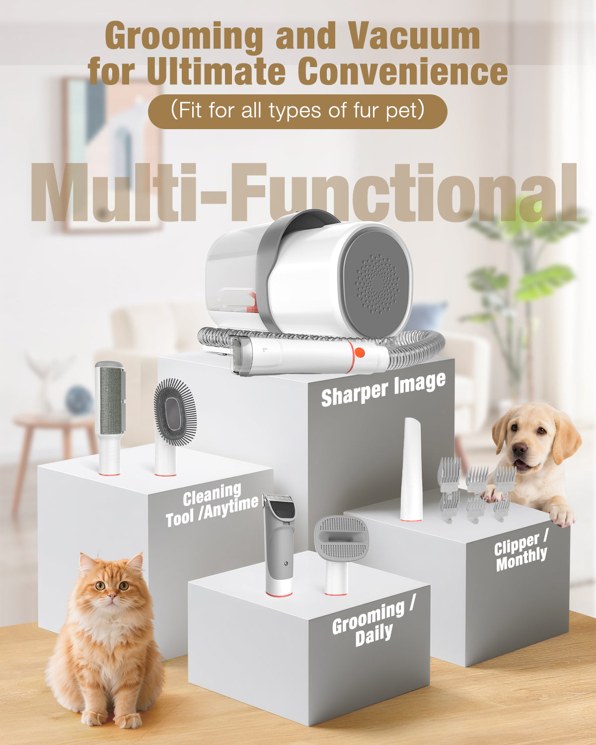 5-in-1 Pet Grooming Kit with Vacuum