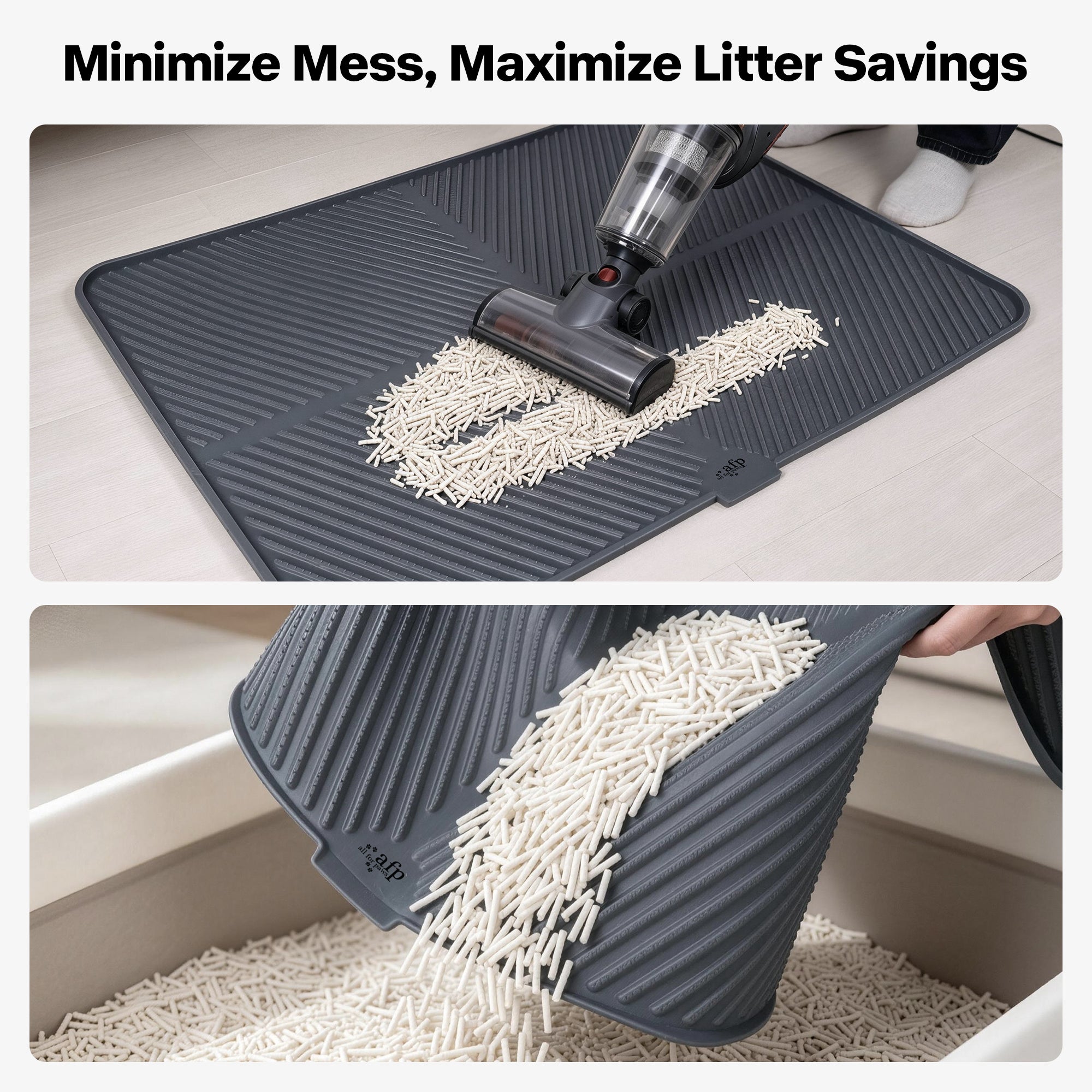Allforpaws Go Fresh Clean Paw Silicone Cat Litter Mat, Medium Size, Non-Slip Washable Litter Trapping Mat