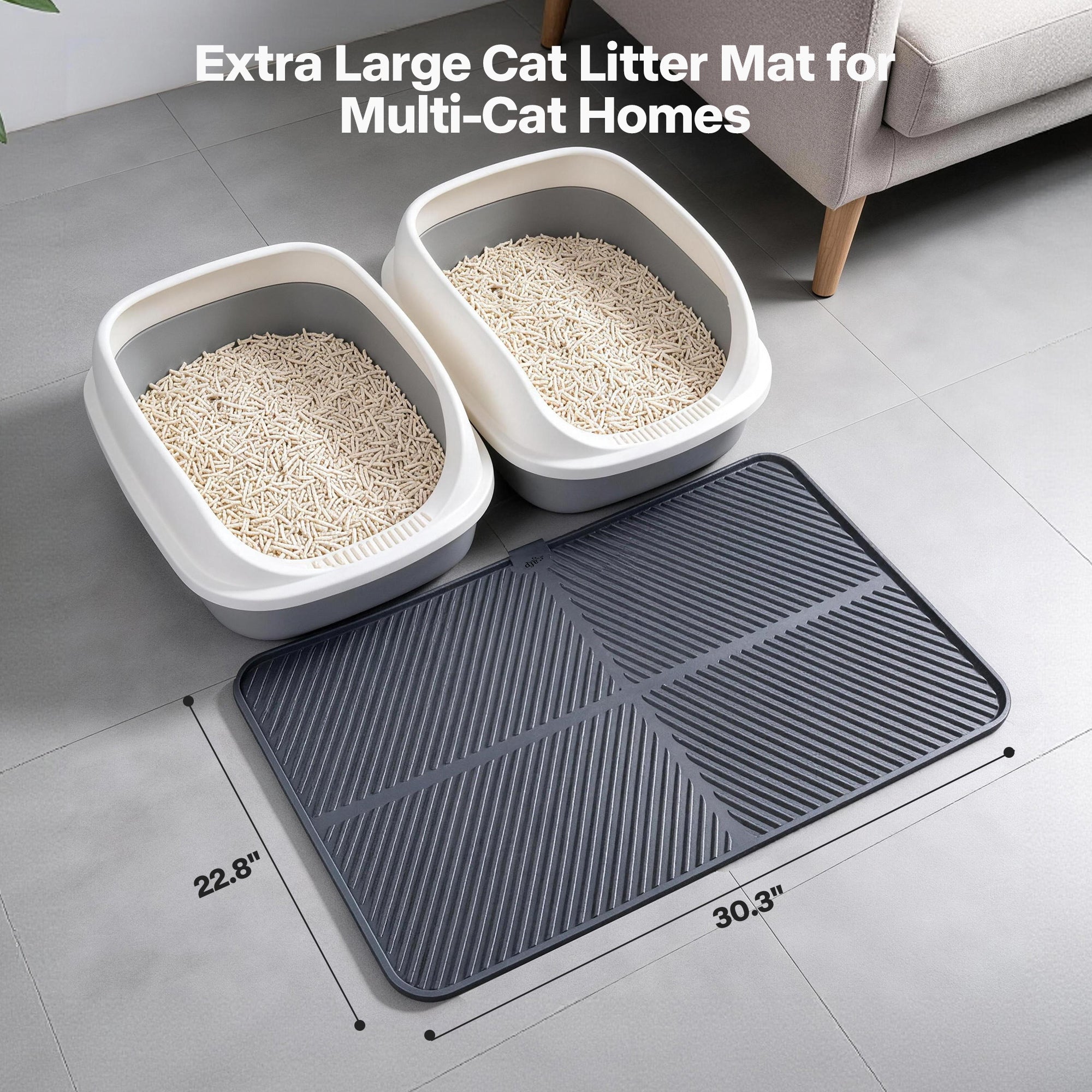 Allforpaws Go Fresh Clean Paw Silicone Cat Litter Mat, Medium Size, Non-Slip Washable Litter Trapping Mat