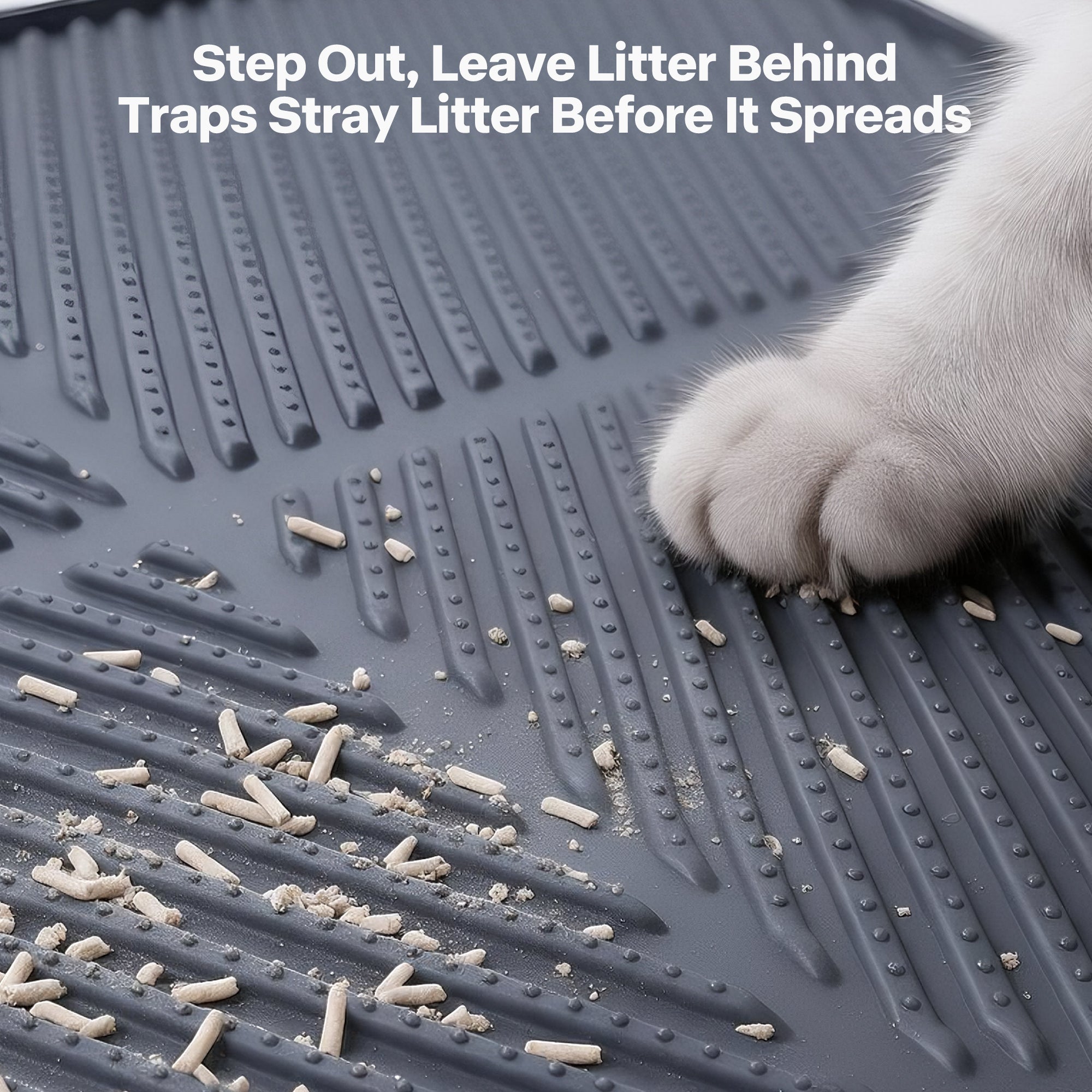 Allforpaws Go Fresh Clean Paw Silicone Cat Litter Mat, Medium Size, Non-Slip Washable Litter Trapping Mat