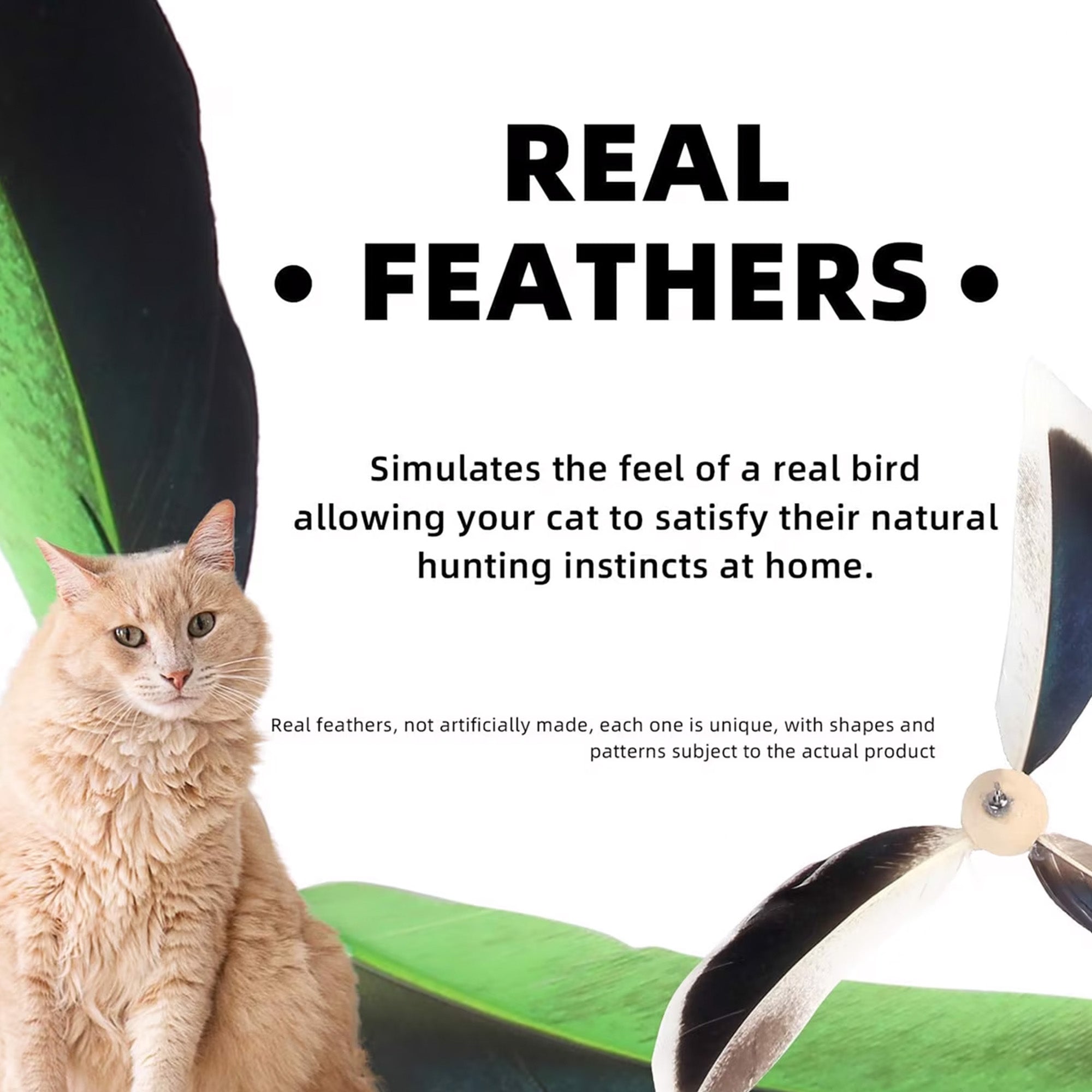 Natural Instinct - Feather Copter Cat Wand - Green