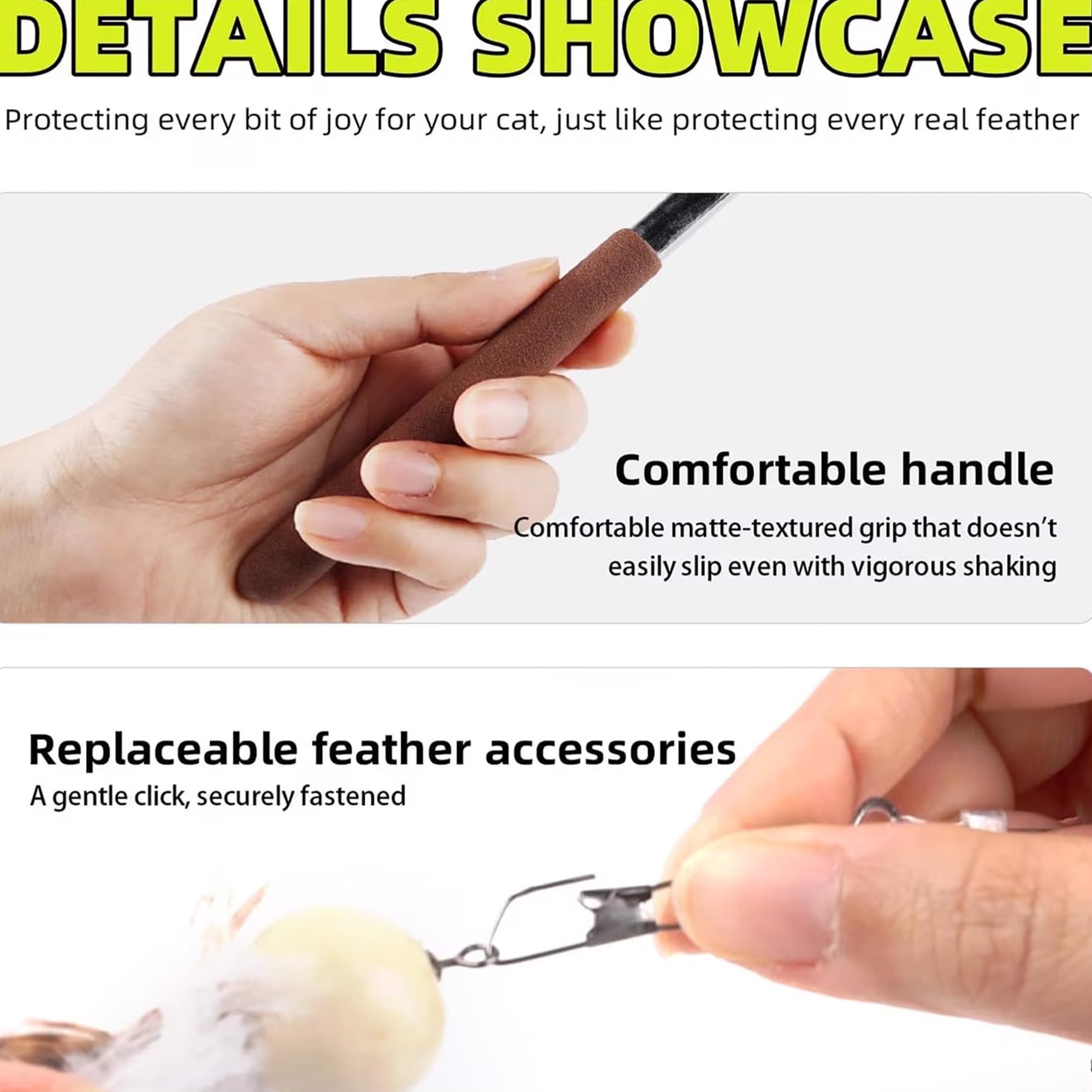 Natural Instinct - Feather Copter Cat Wand - Green