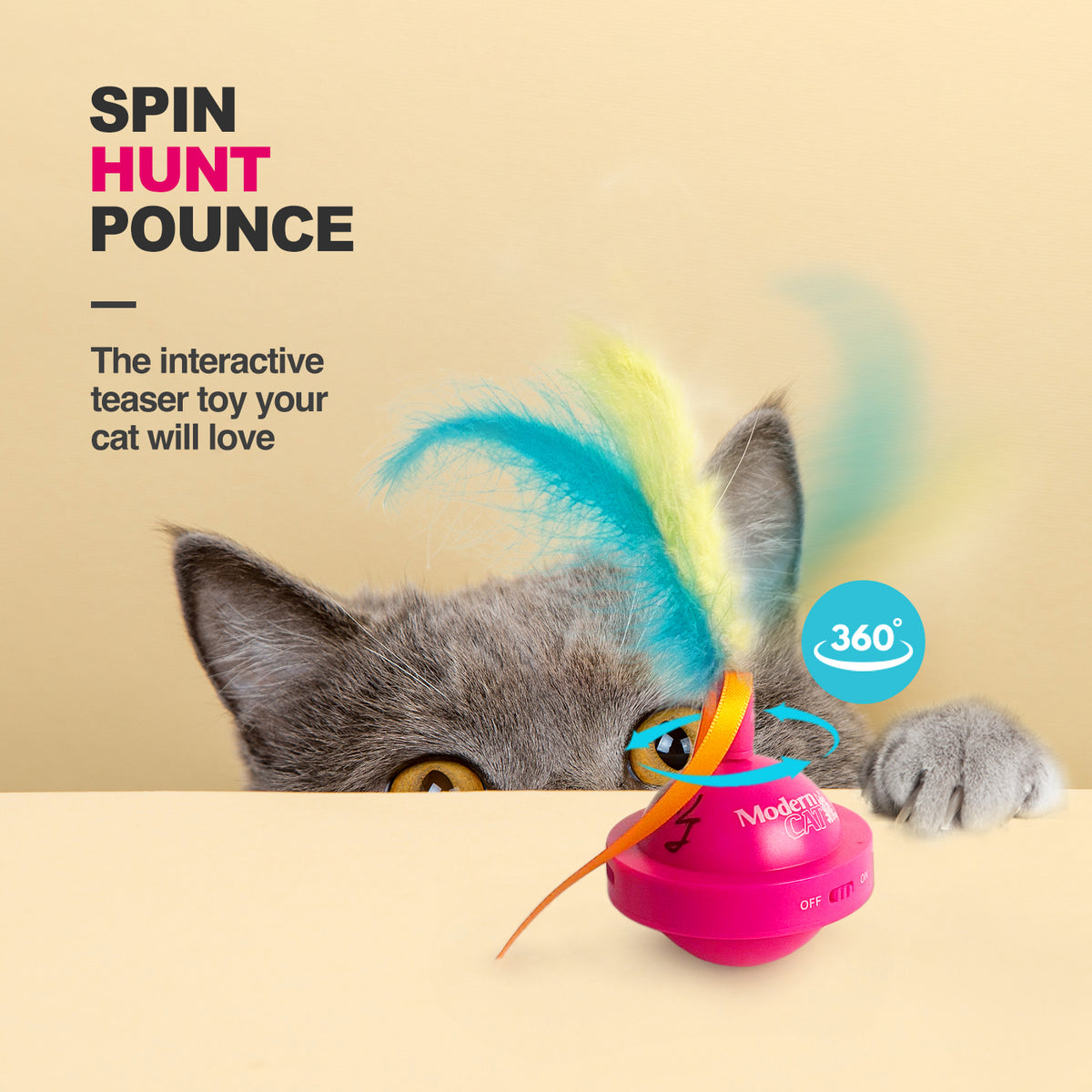 Modern Cat Spinning Teaser Toy