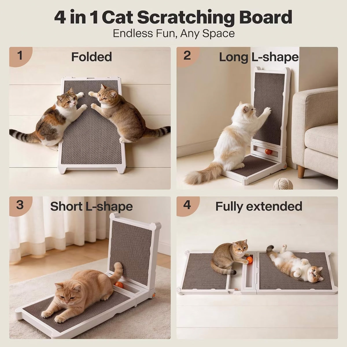 Classic comfort -Cat Scratcher - L-Scratch Foldable Pad