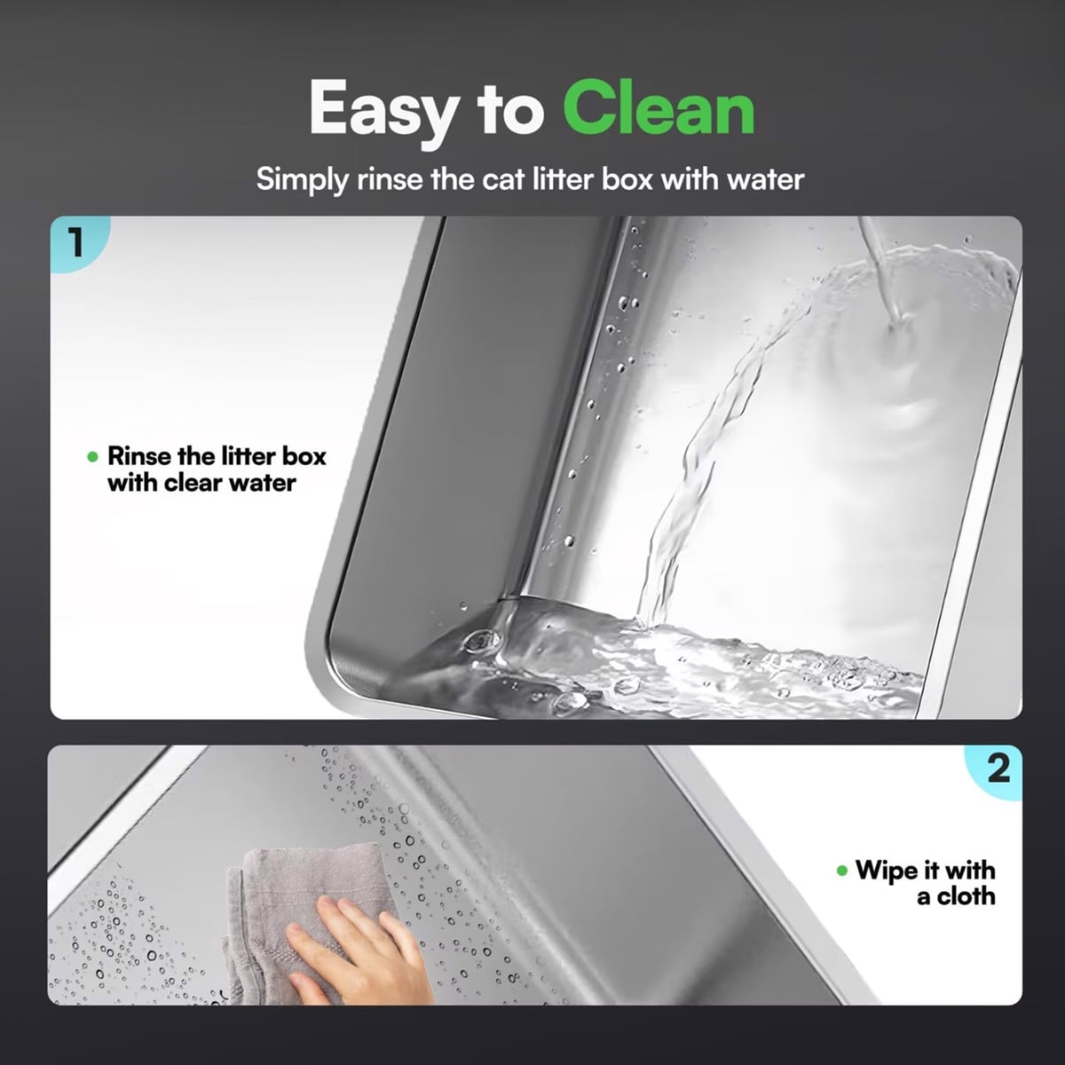 Go Fresh - Stainless Steel Cat Litter Pan