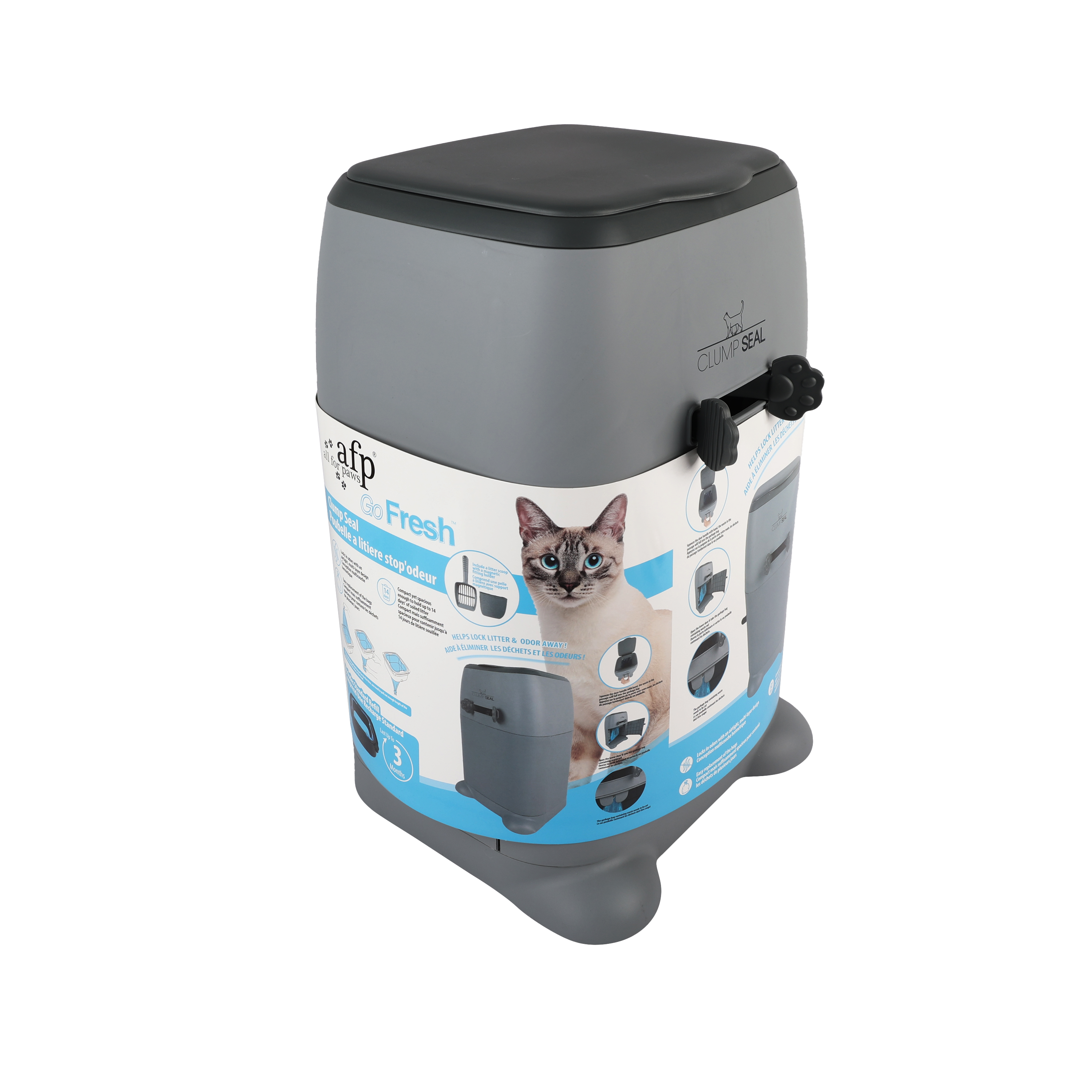 Allforpaws Go Fresh Clump Seal Cat Litter Disposal System, Odor Lock Cat Waste Bin