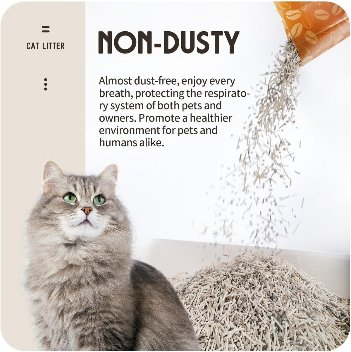 Natural 5 in 1 Mixed Clumping Cat Litter with Recycled Coffee Grounds