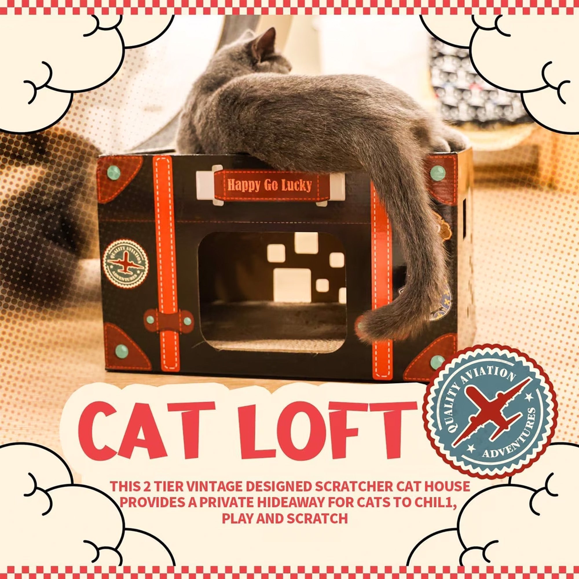 Vintage - 2-tier Vintage Design Cat Scratcher