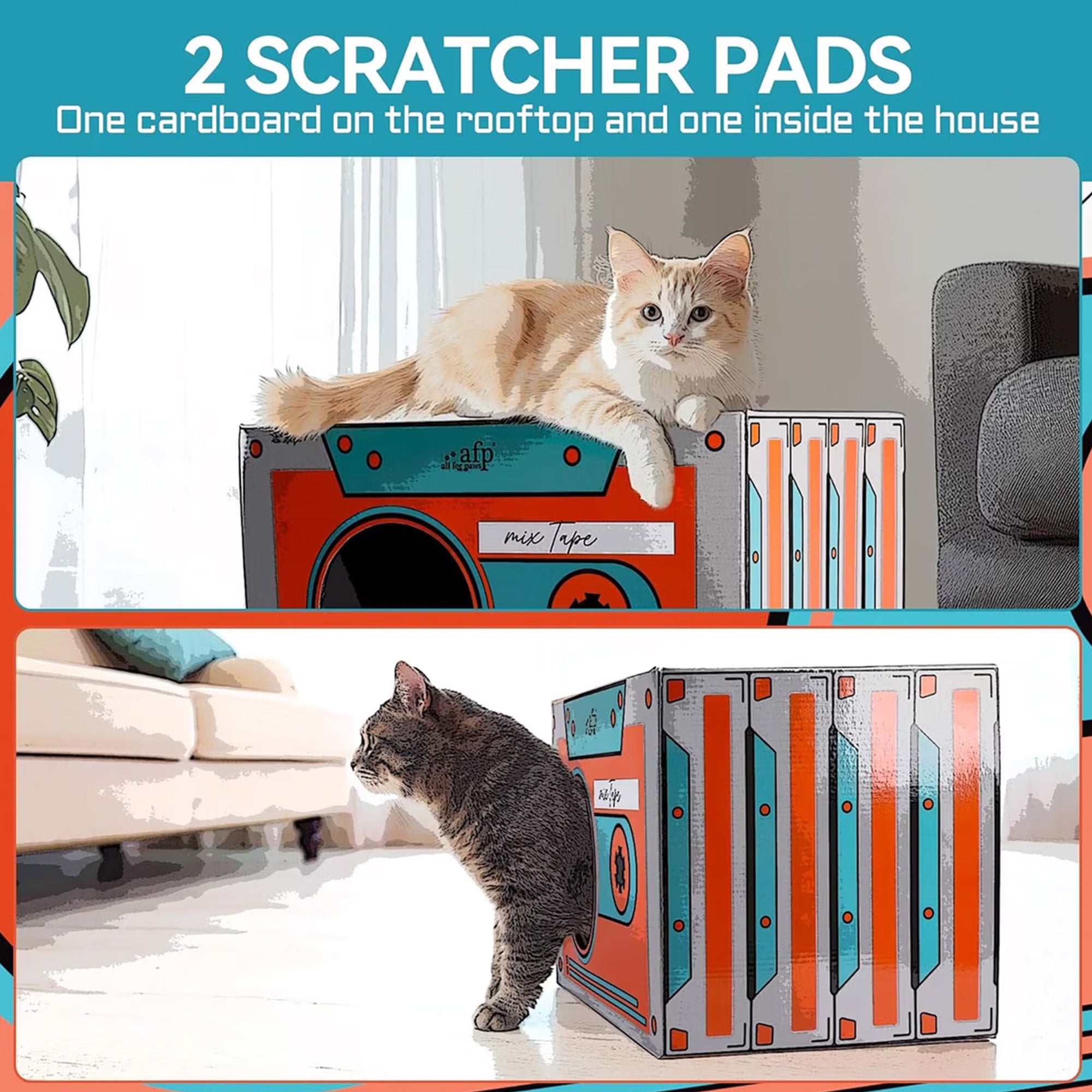 Vintage - 2-tier Vintage Design Cat Scratcher