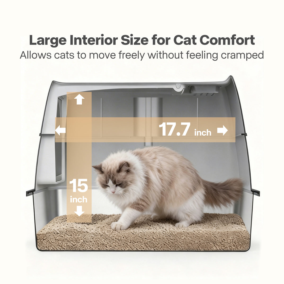 Go Fresh - Cat Litter Box Hooded Stainless Steel Base