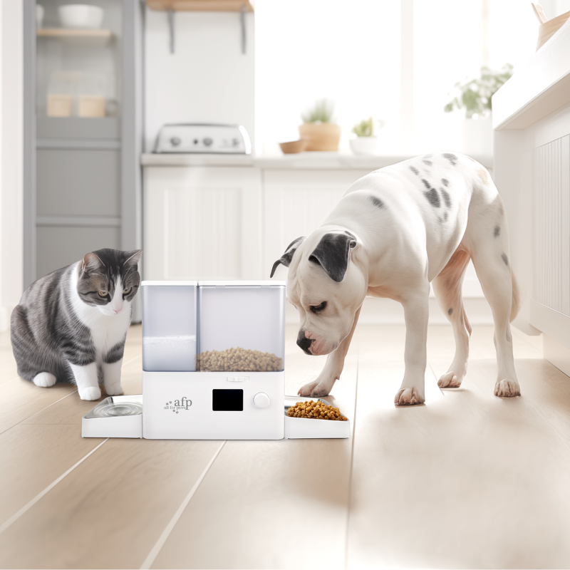 Allforpaws Lifestyle 4 Pets 2-in-1 Pet Feeder Pro, Automatic Food & Water Dispenser for Cats & Dogs