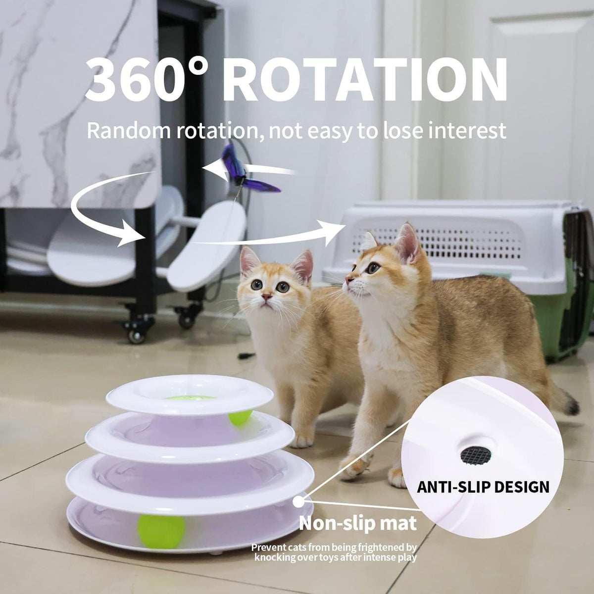 Interactives - Cat Toys - Tower Of Tracks With Butterfly