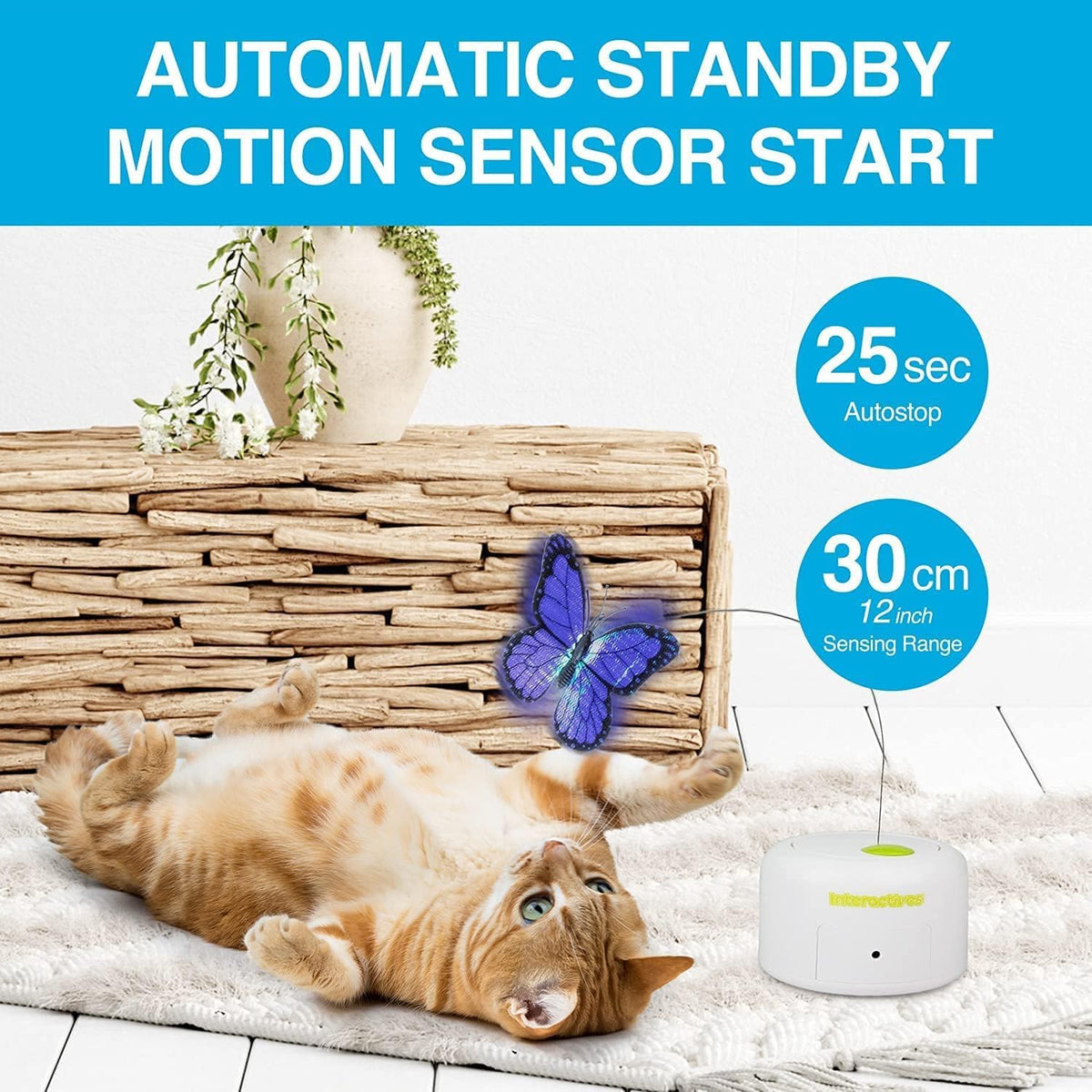 AFP Motion Activated 360° Rotating Butterfly Interactive Cat Toy