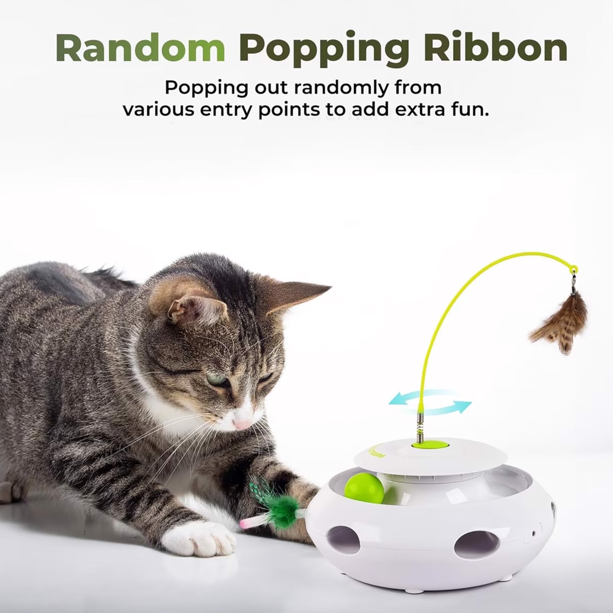 AFP 3-In-1 Interactive Cat Toy with 360° Rotating Bug