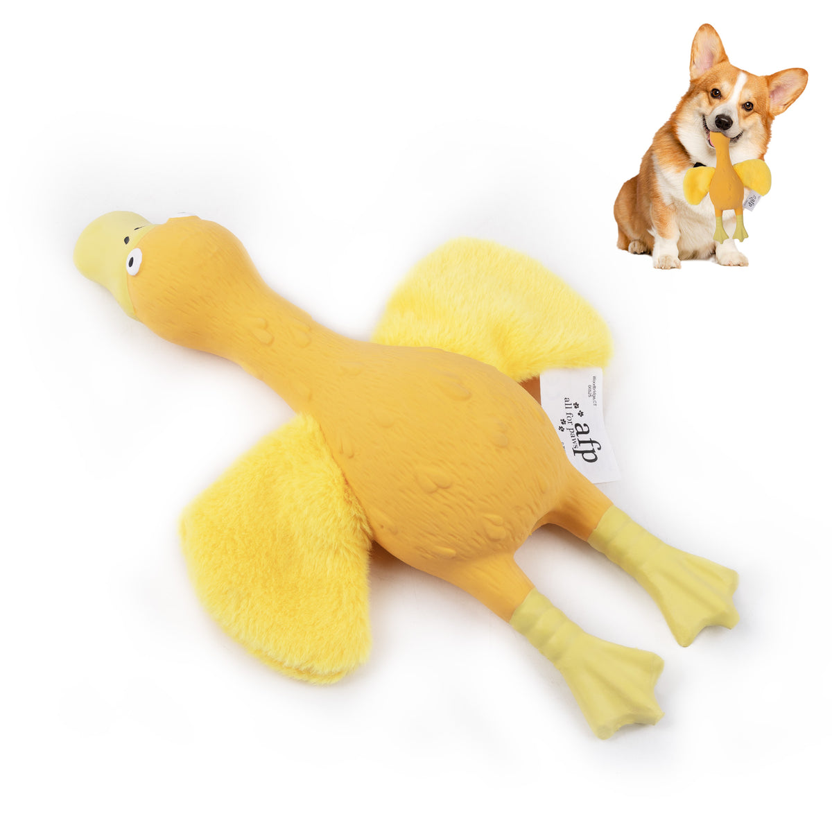 ZooTex - Squeaky Latex Dog Toys - Soft Wing Duck