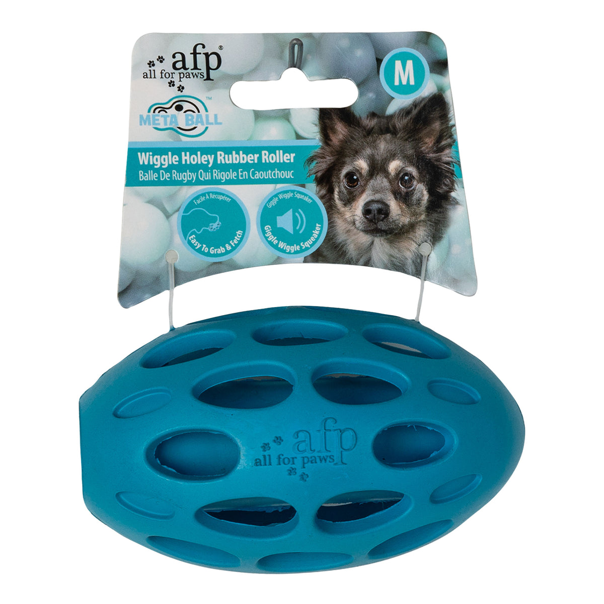 META BALL - Dog Toys - Wiggle Holey Rubber Roller