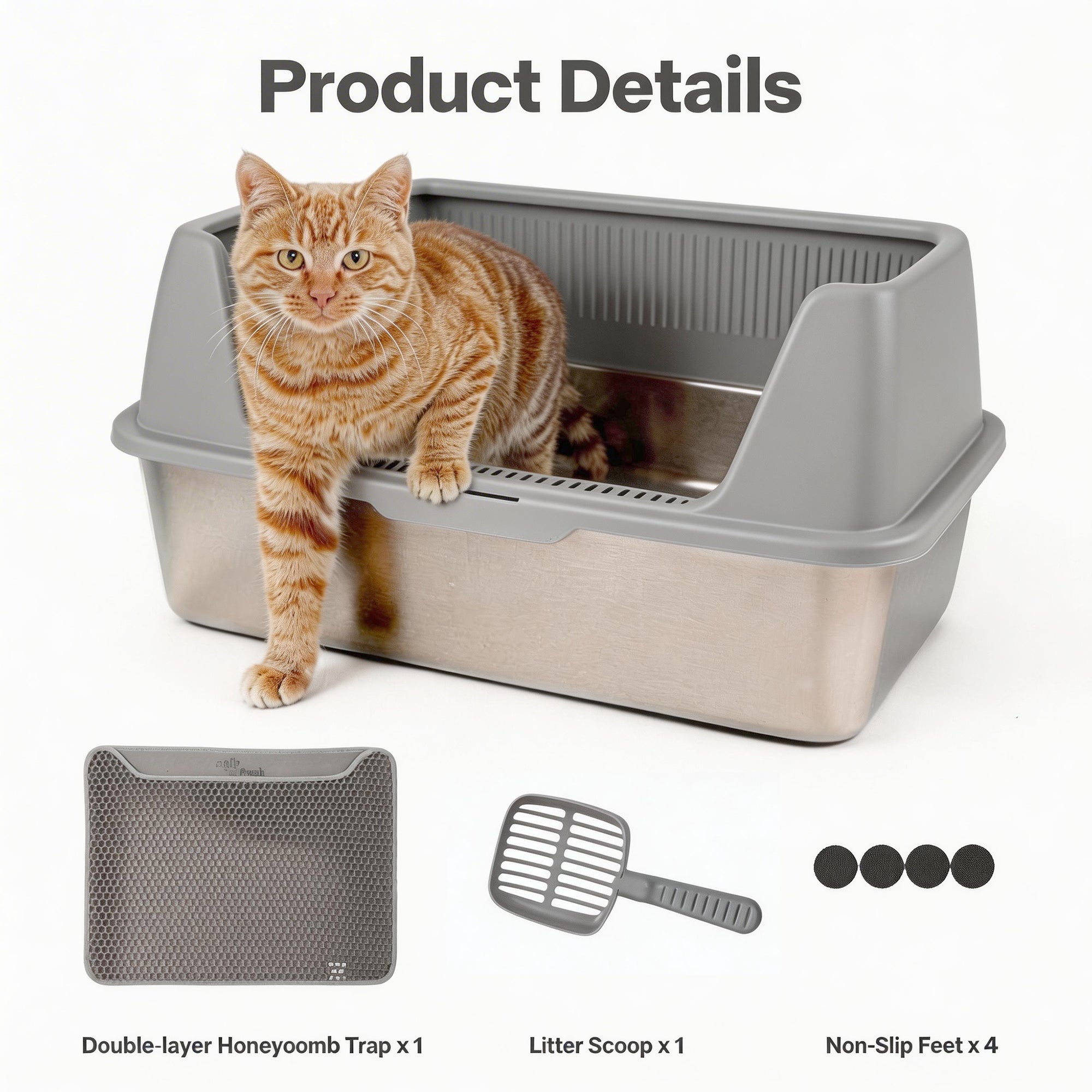 AFP Meowloo Stainless Steel Cat Litter Box (Item#2463/2464)