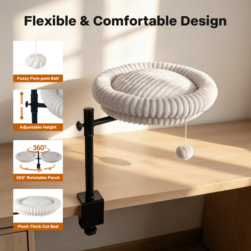 AFP-Skywalk 360° Rotating Desk Clamp Cat Perch