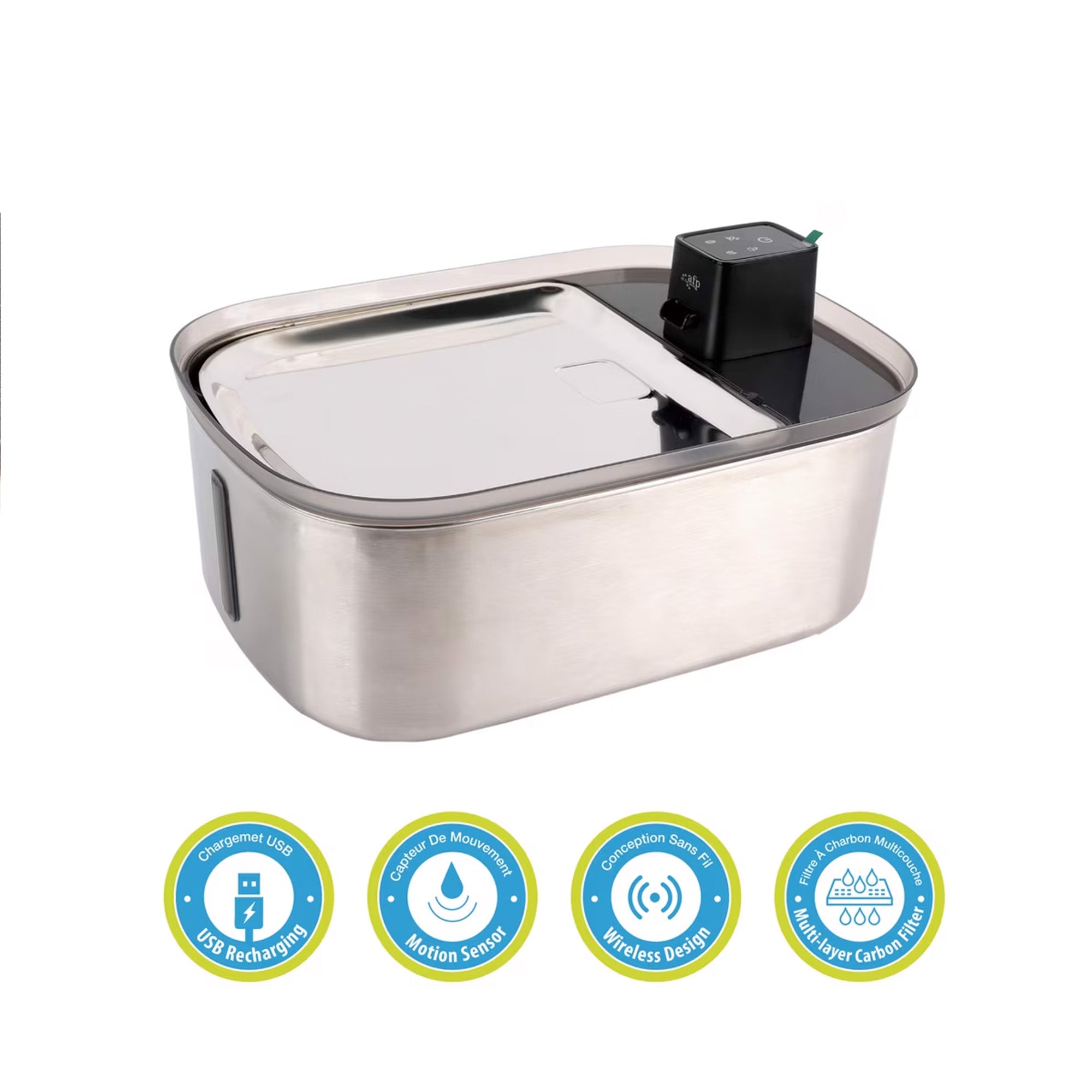 3L Automatic Pet Drinking Fountain with Sensor & Multi-Layer Carbon Filter