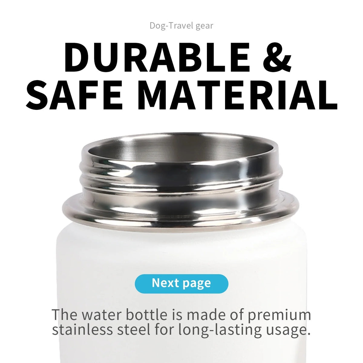 Lifestyle 4 Pets - 2-In-1 Stainless Pet Drinking Bottle -14oz