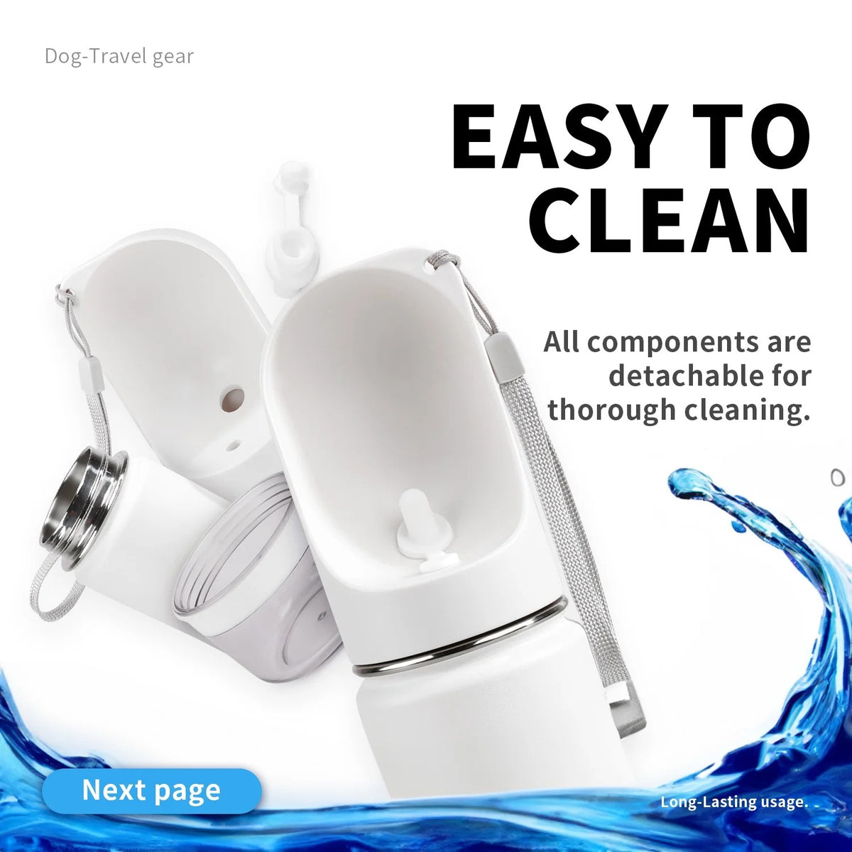 Lifestyle 4 Pets - 2-In-1 Stainless Pet Drinking Bottle -14oz