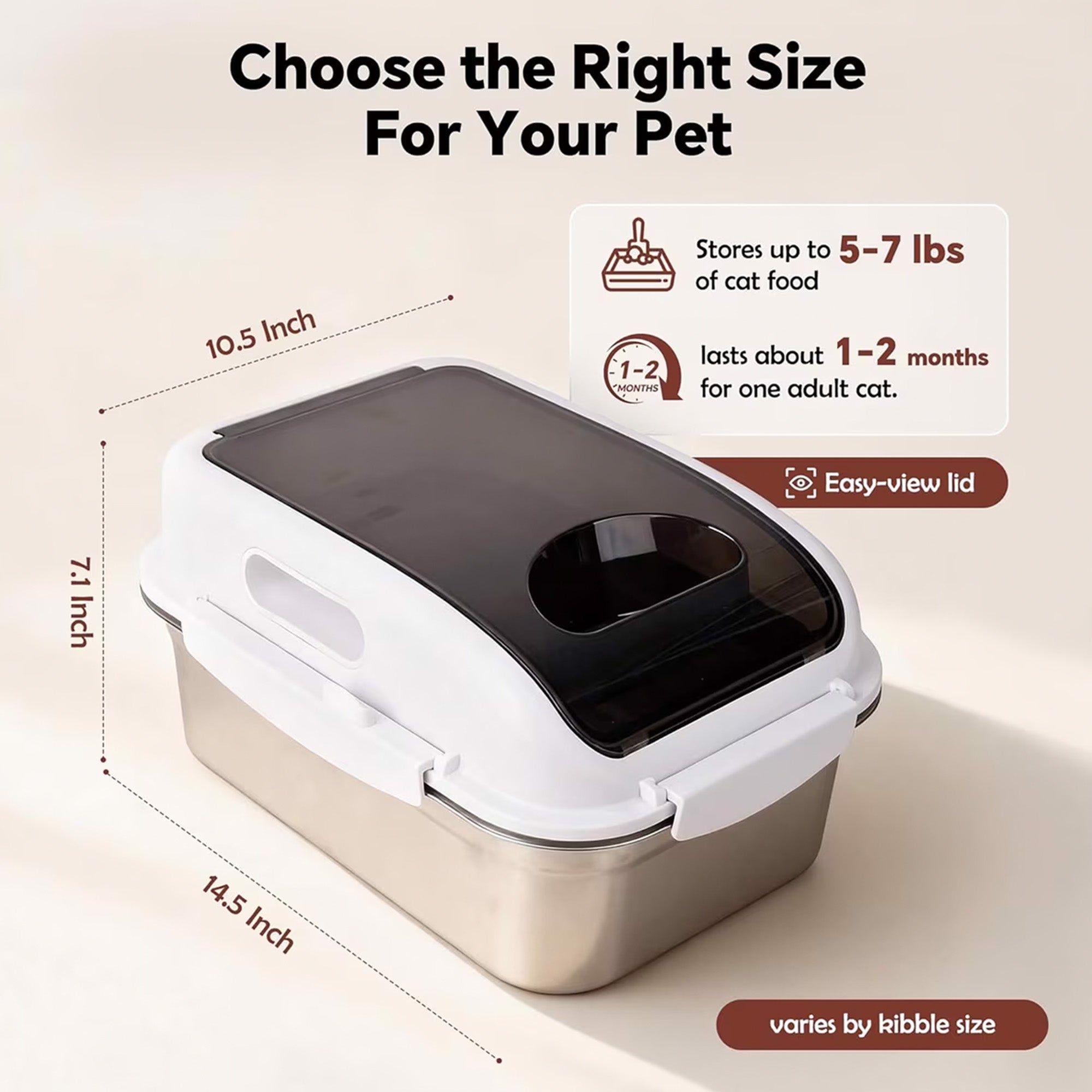 AFP - Stainless Steel Pet Food Container (Item# 5747, 7L)