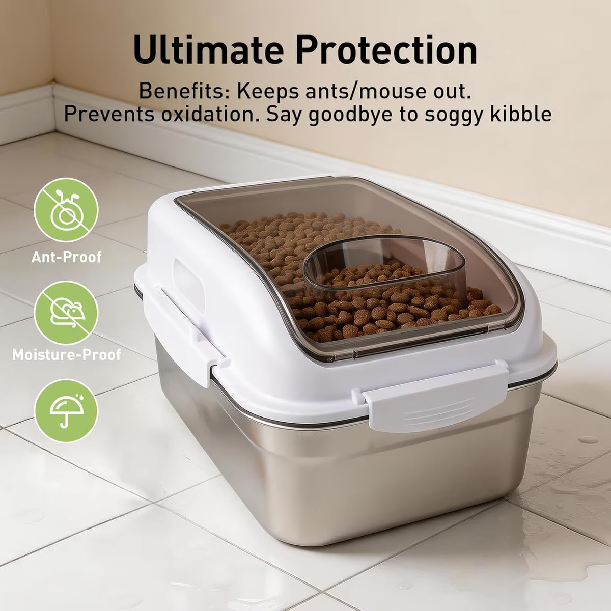 Lifestyle 4 pets-Stainless Steel Pet Food Container 10L