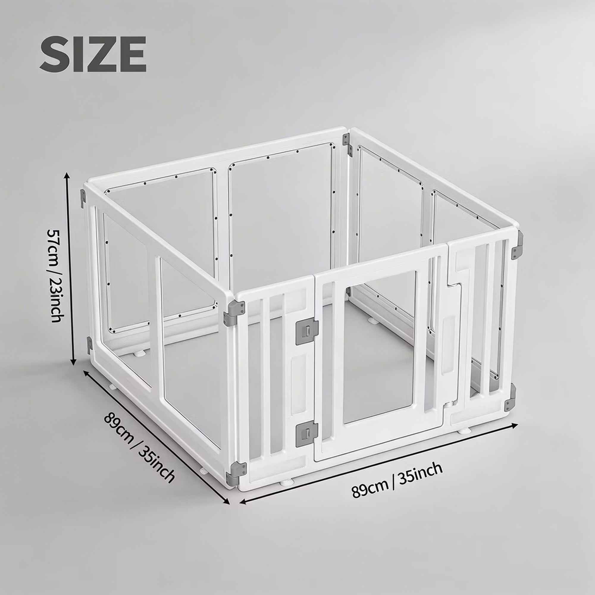 AFP 3-Size Acrylic Dog Playpen | Modular Clear Indoor Dog Exercise Pen with Lockable Door, Small to Large Pet Fence