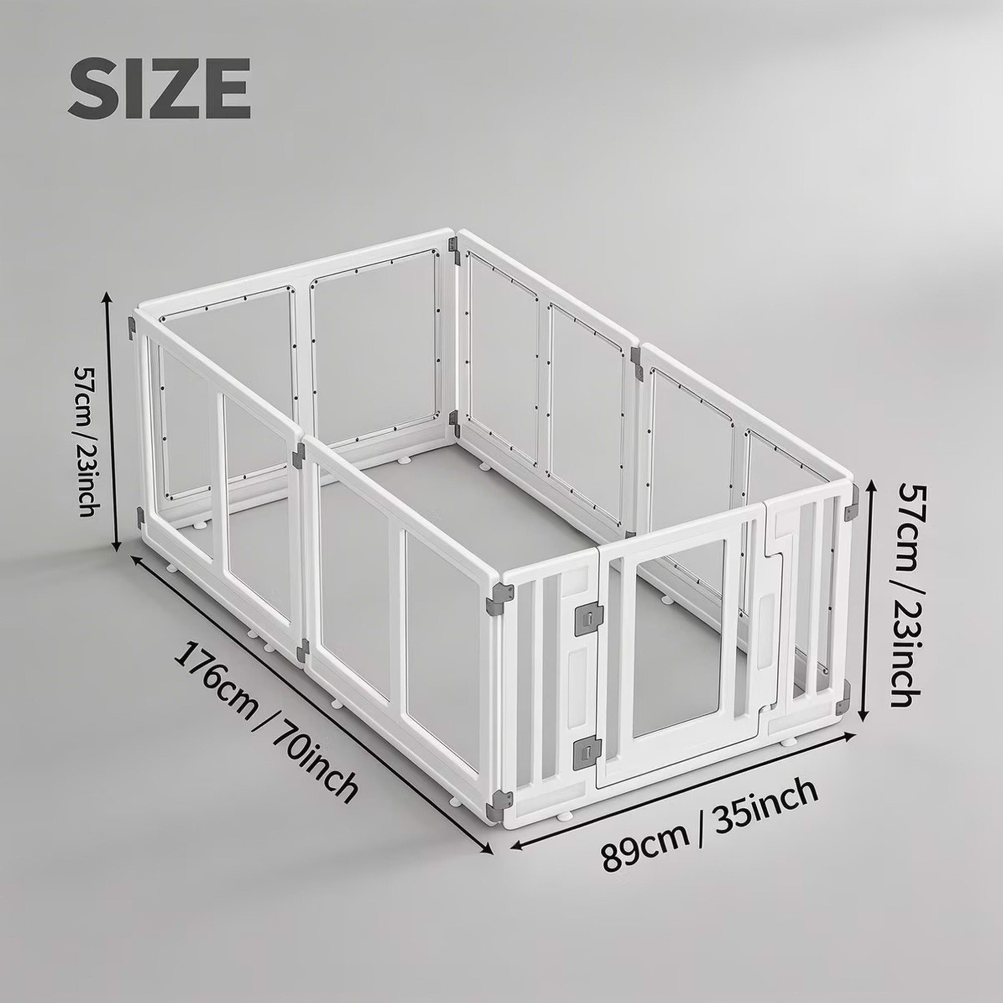 AFP 3-Size Acrylic Dog Playpen | Modular Clear Indoor Dog Exercise Pen with Lockable Door, Small to Large Pet Fence