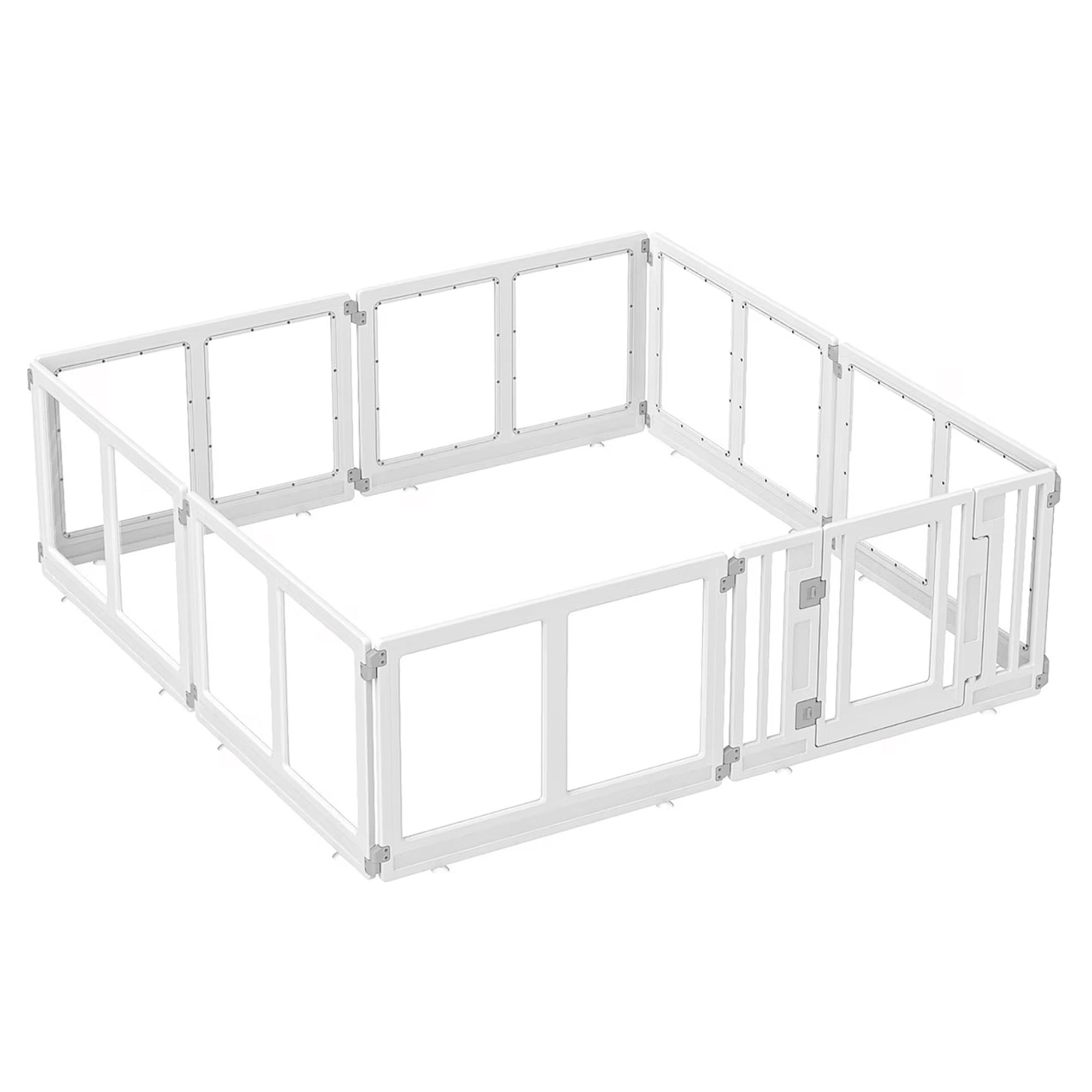 AFP 3-Size Acrylic Dog Playpen | Modular Clear Indoor Dog Exercise Pen with Lockable Door, Small to Large Pet Fence