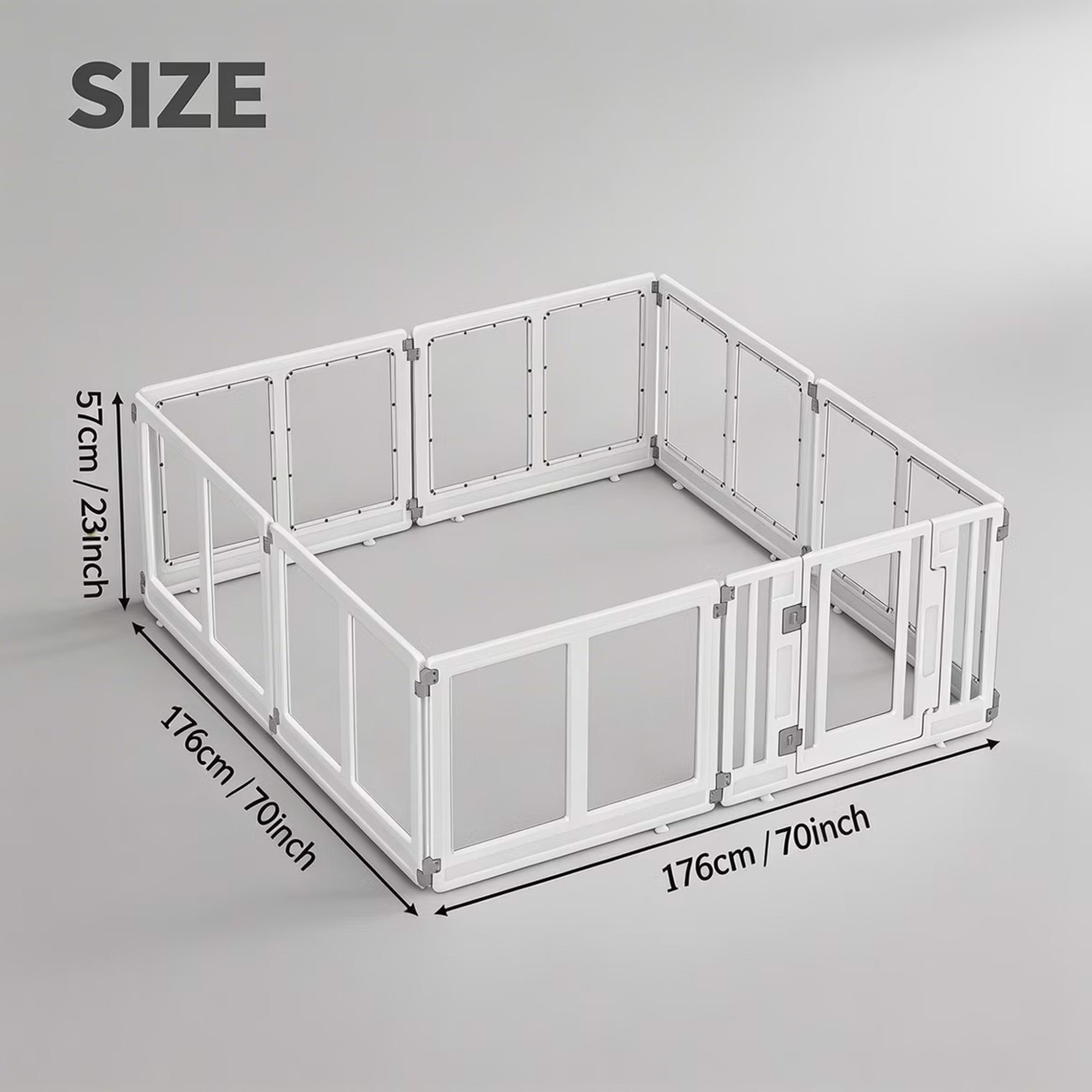 AFP 3-Size Acrylic Dog Playpen | Modular Clear Indoor Dog Exercise Pen with Lockable Door, Small to Large Pet Fence
