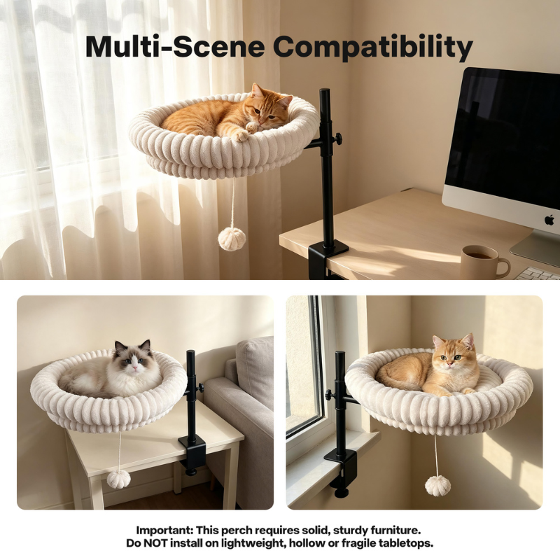 AFP-Skywalk 360° Rotating Desk Clamp Cat Perch