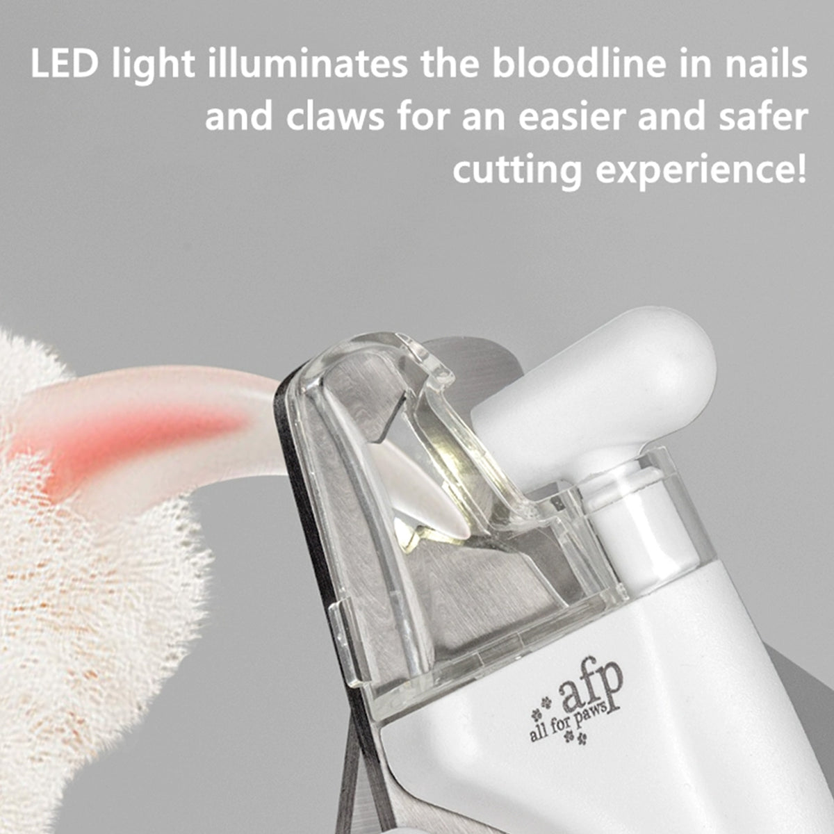 AFP LED Pet Nail Clipper | LED Light Illuminates Nail Bloodline, Sharp Stainless Blade, Built-in Nail Storage Box for Dogs, Cats & Small Animals