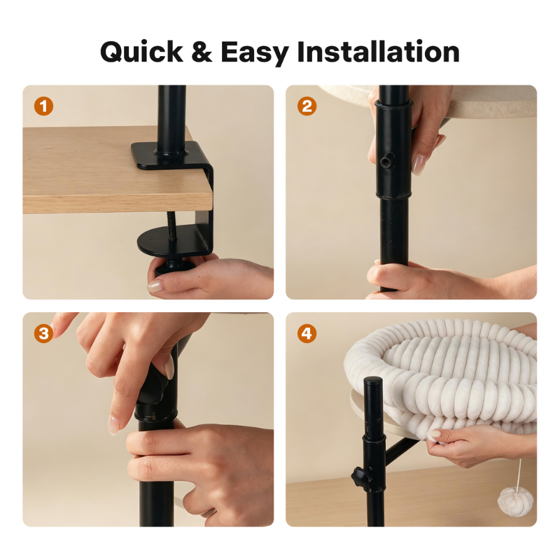 AFP-Skywalk 360° Rotating Desk Clamp Cat Perch