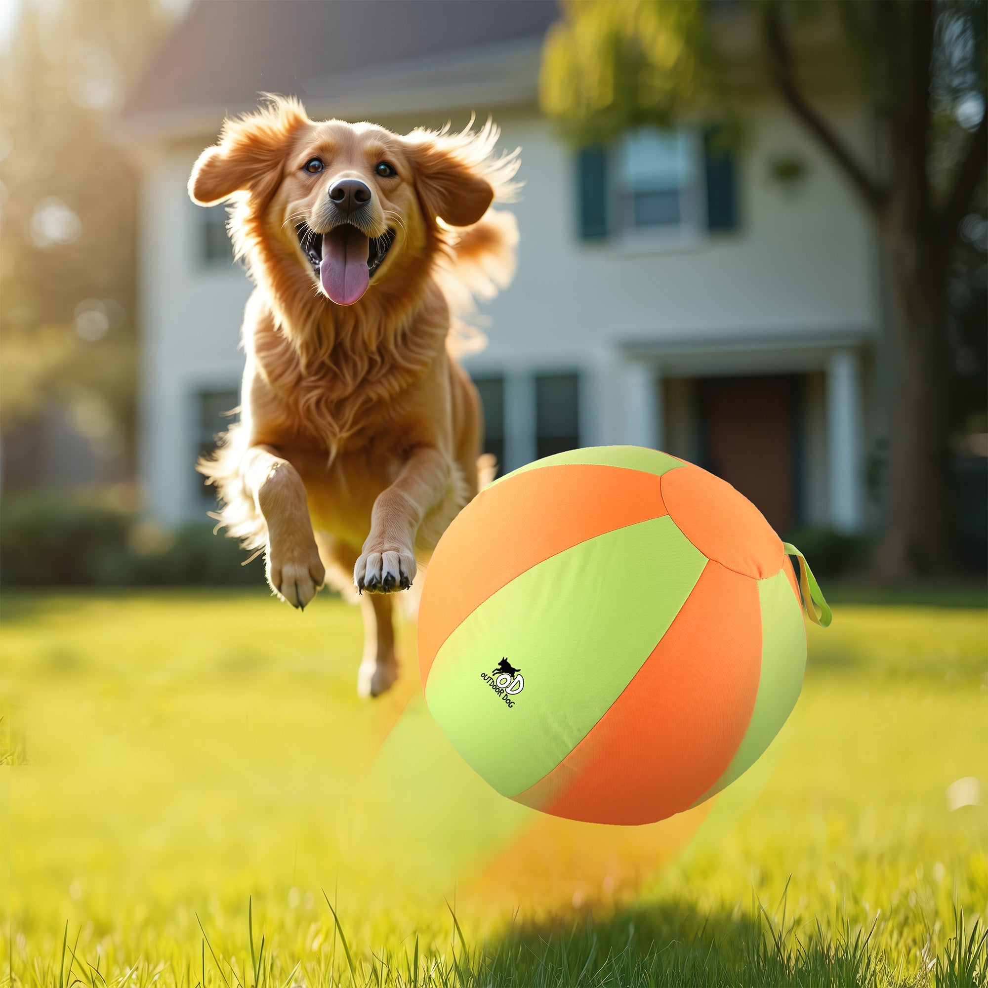 AFP Dog Herding Ball | Inflatable Play Ball with Removable Washable Outer Cover, Encourages Natural Herding Instincts for Indoor & Outdoor Play