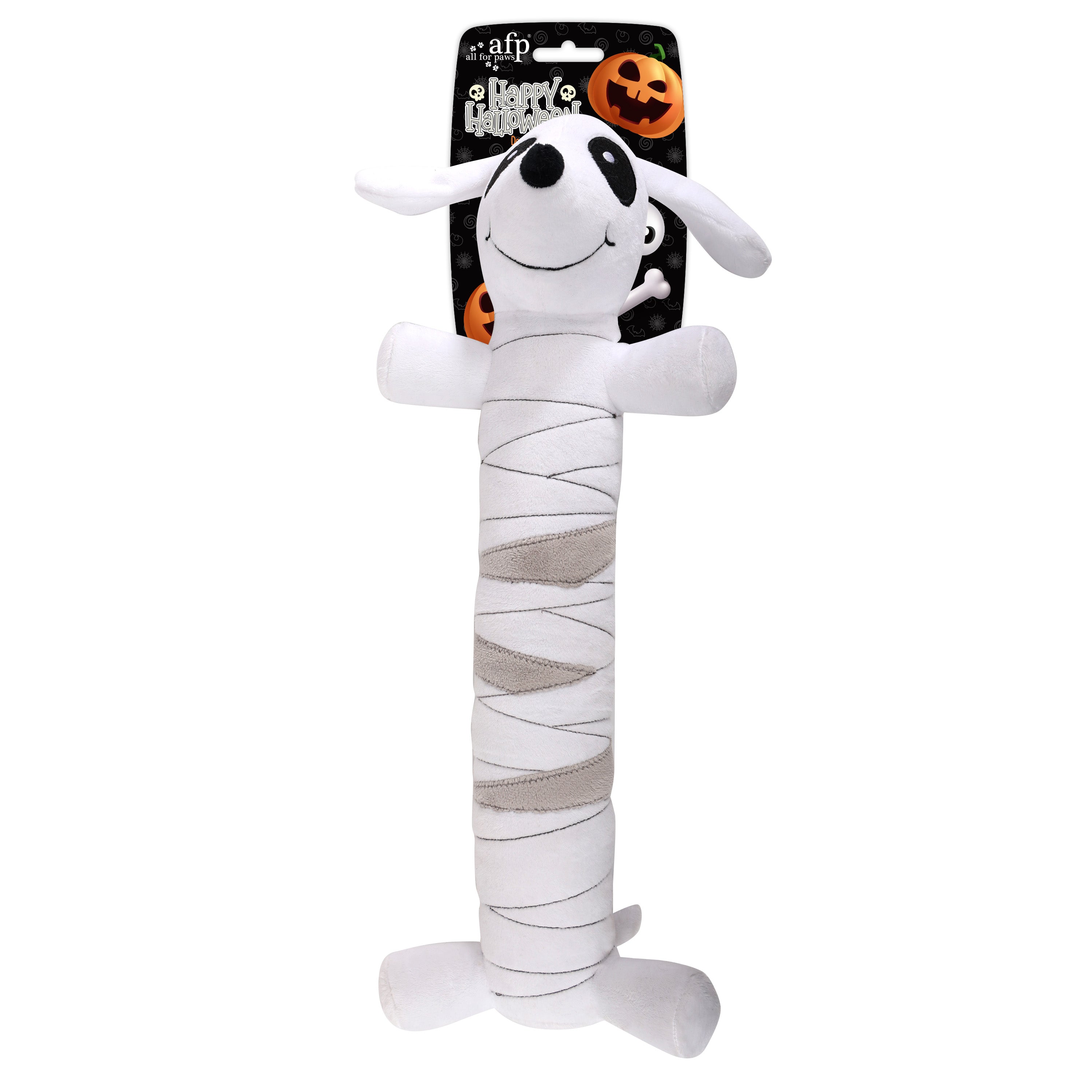 Happy Halloween Long Body Mummy Dog Plush Dog Toy