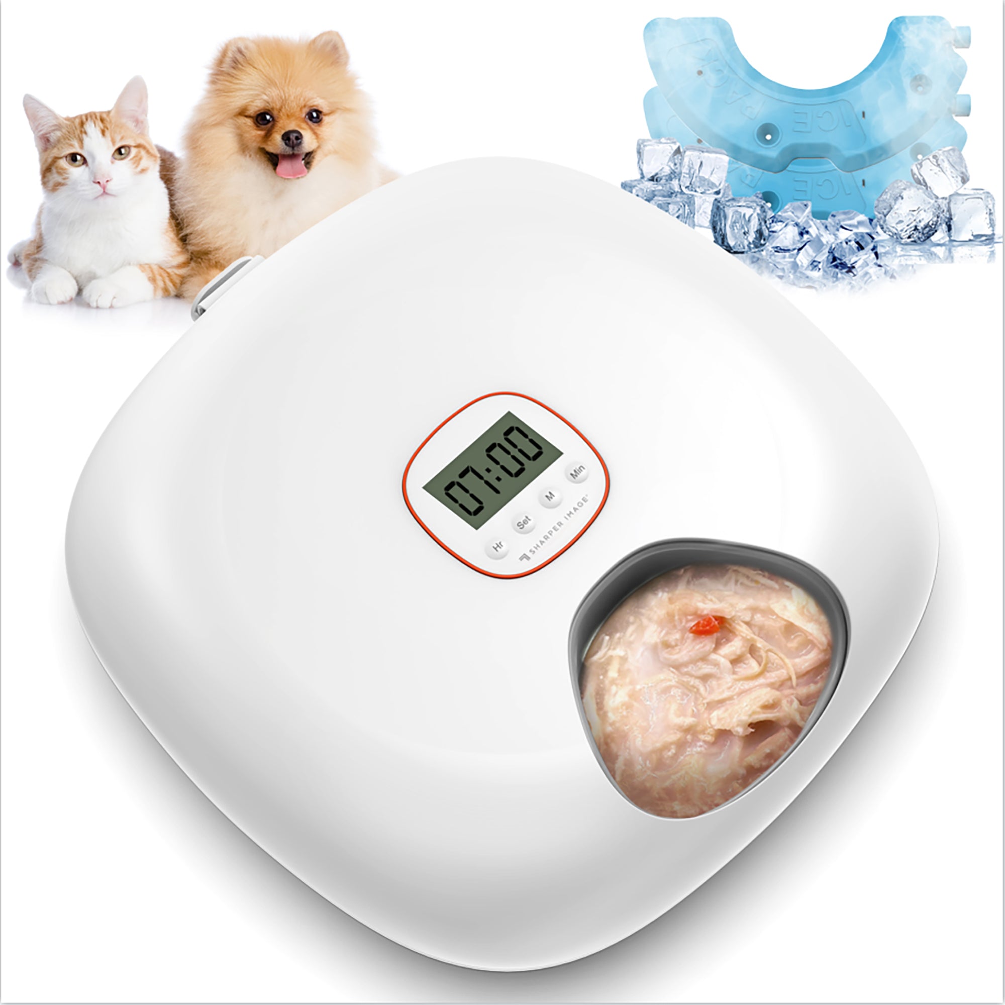 Smart 6-Meal Automatic Pet Feeder, Black, Programmable Timed Feeding for Dogs & Cats