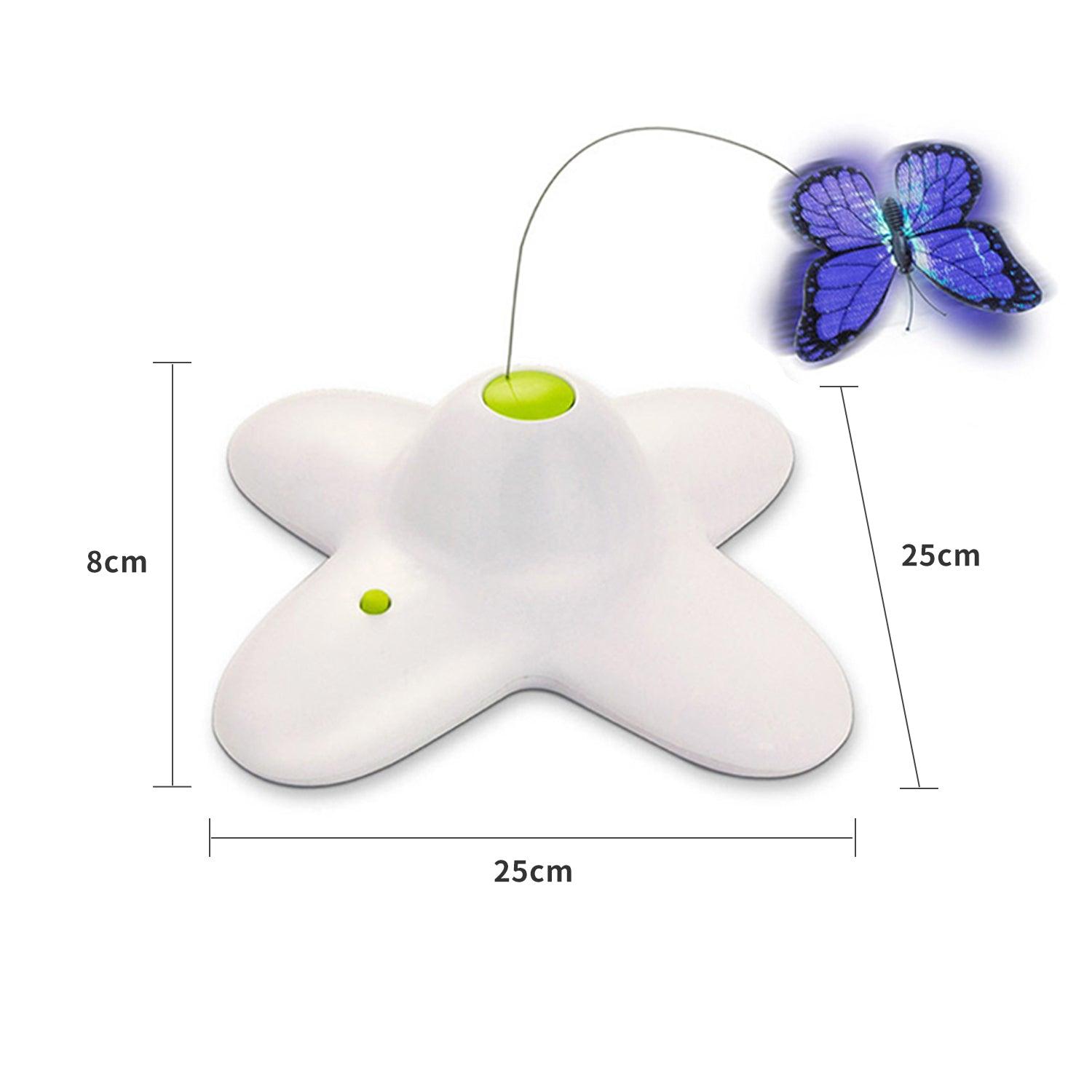 AFP-Allforpaws Automatic Flutter Butterfly Cat Toy with 2 Replacement Bugs