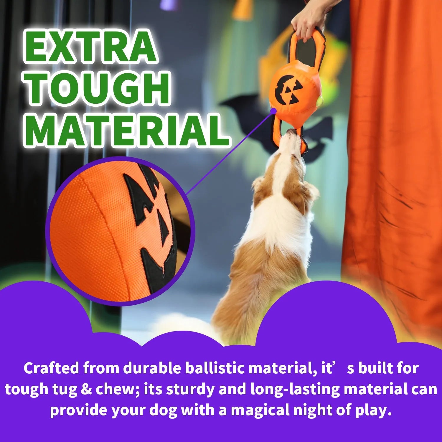 AFP-Allforpaws Halloween Handle Ballistic Pumpkin Ball 