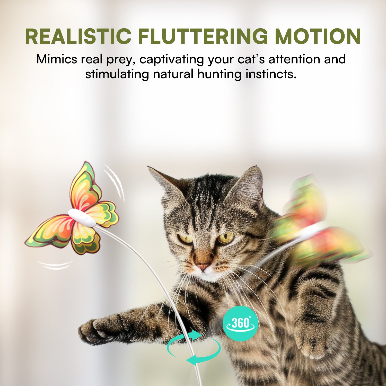 Flutterpump Toy Interactive Flutter Bug Cat Toy with Motion-activated Hide-N-Seek – AFP ...